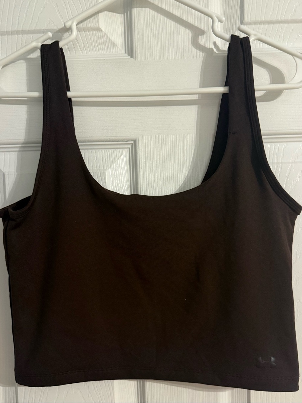 Under Armour Brown Square Neck Cropped Tank Top Women’s Large